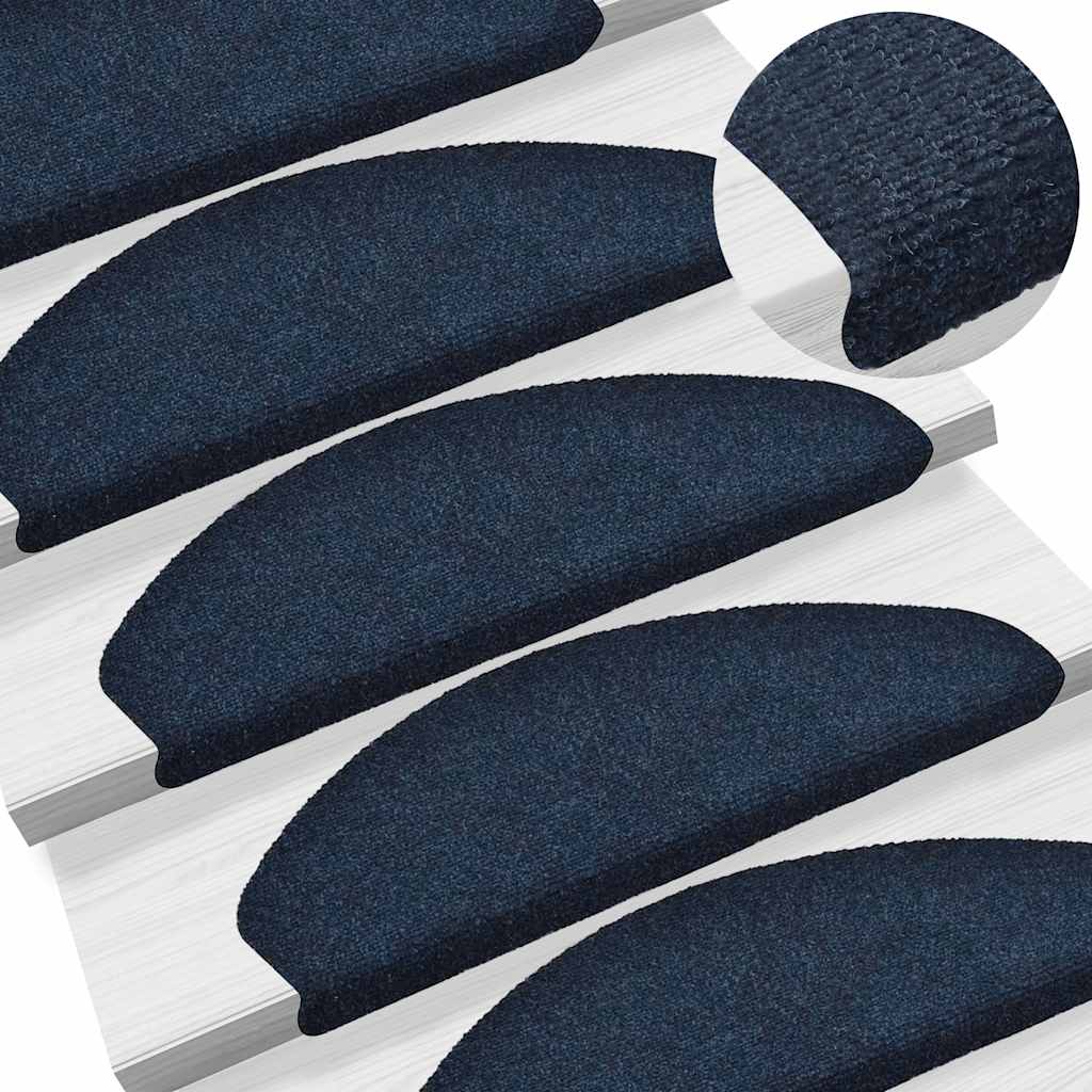 Vidaxl tappetini scale autoadesivo 10 pezzi 65x21x4 cm felice blu navy blu