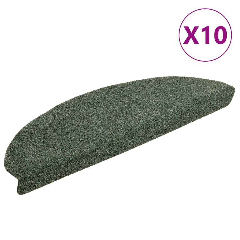 Vidaxl trapmatten zelfklevend 10 stuks 65x21x4 cm groen halfrond groot