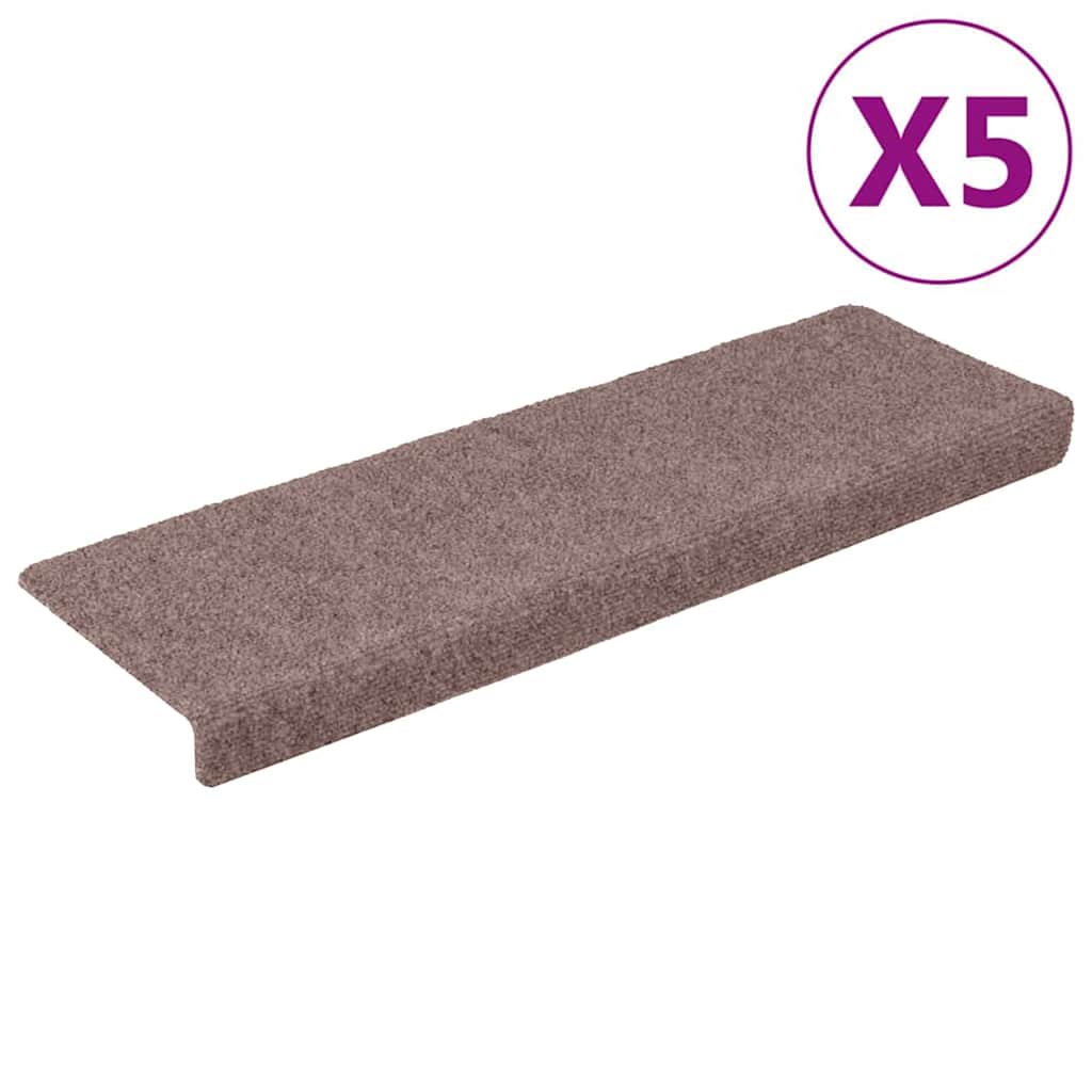 Esteras de escalera de Vidaxl 5 ST 65X21X4 CM AGUAZA MARRÓN MARRÓN