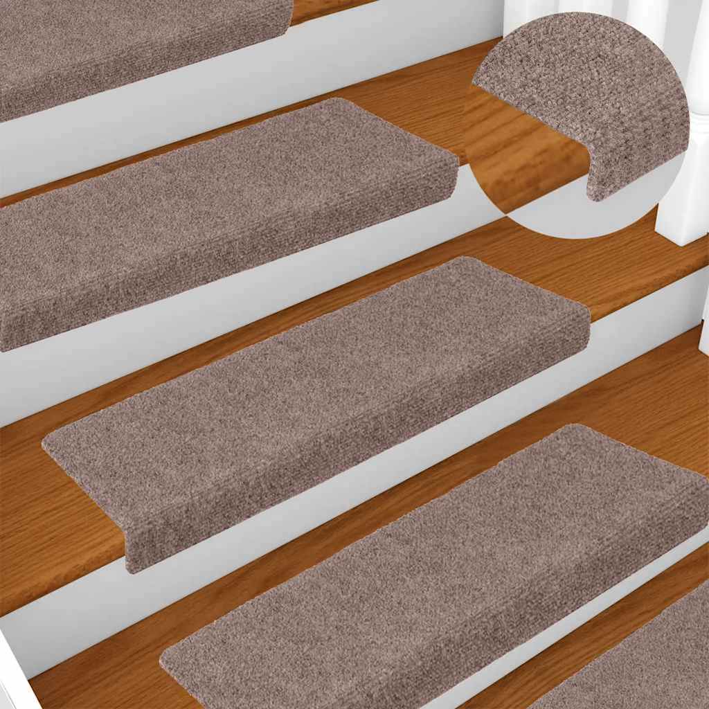 Vidaxl trapmatten zelfklevend 5 stuks 65x21x4 cm crème rechthoekige rand