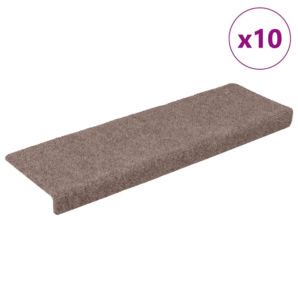 Vidaxl trapmatten zelfklevend 10 stuks 65x21x4 cm crème met rechthoekige rand