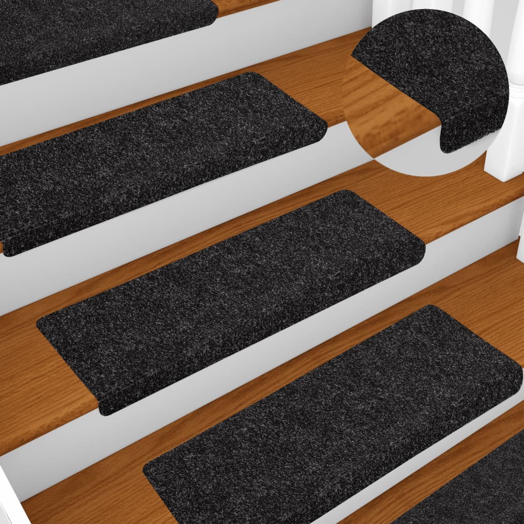 Vidaxl trapmatten zelfklevend 10 stuks 65x21x4 cm zwart rechthoekige rand