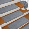 Esteras de escalera de Vidaxl 5 ST 65x21x4 CM Aguja de color gris claro