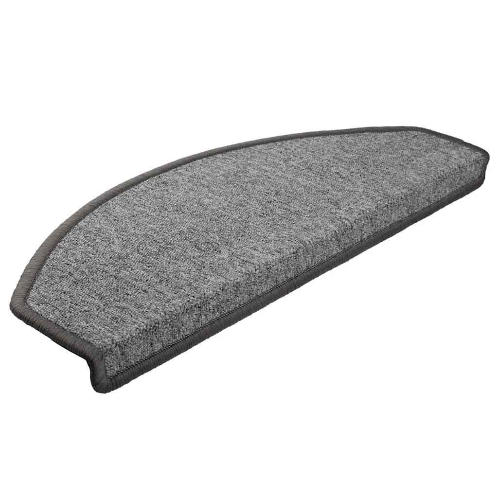 Vidaxl trapmatten 10 st 65x24x4 cm donkergrijs halfrond groot