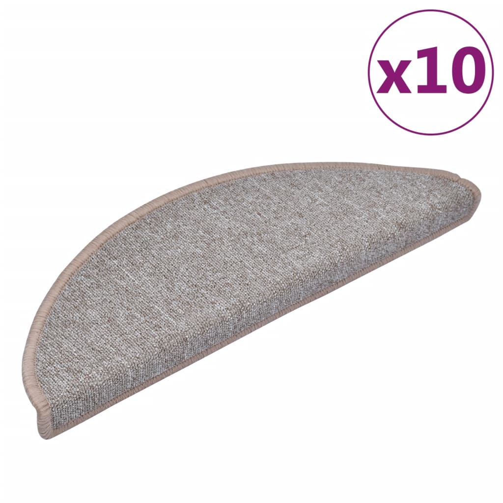 Esteras de escalera de Vidaxl 10 st 65x24x4 cm marrón claro
