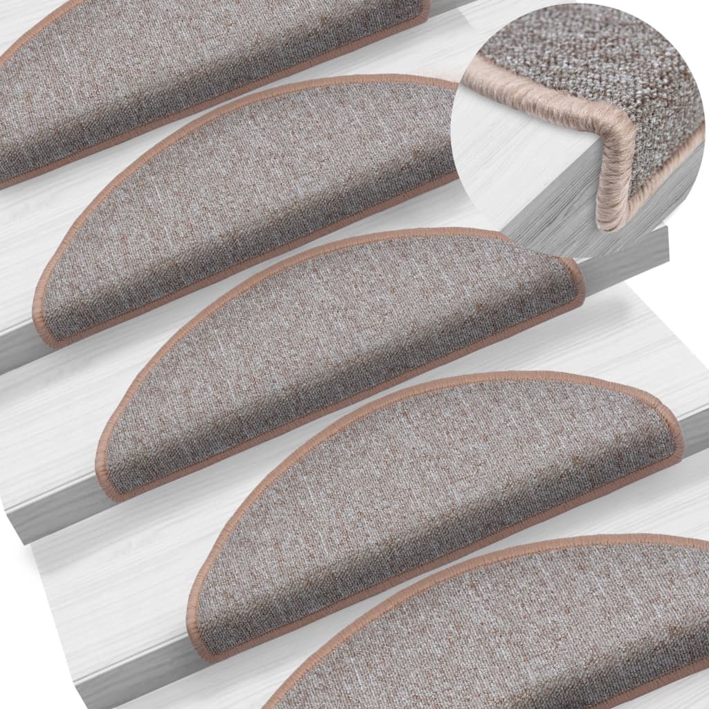 Esteras de escalera de Vidaxl 10 st 65x24x4 cm marrón claro