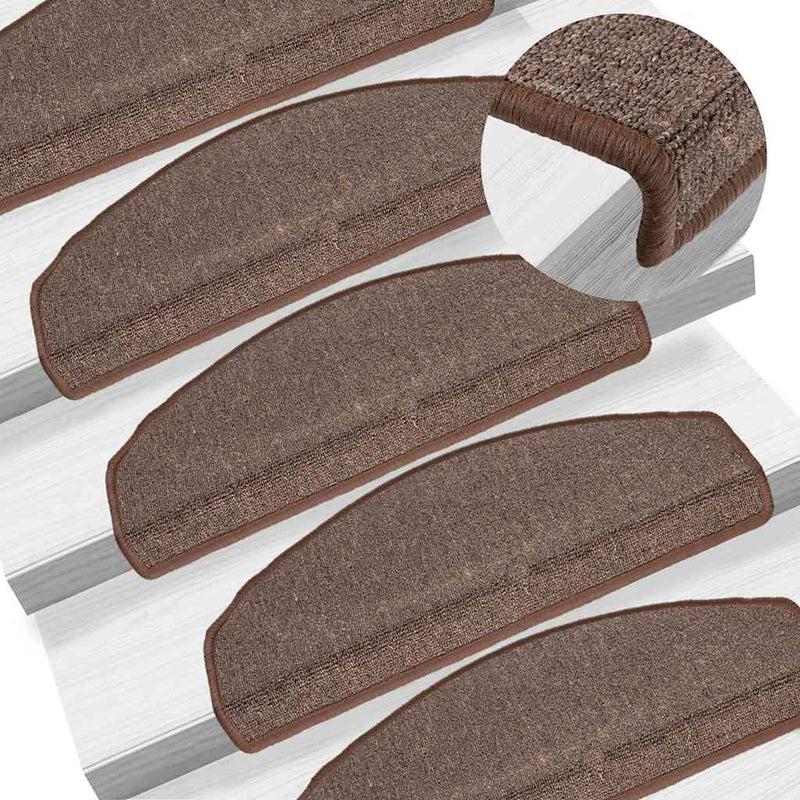 Vidaxl tappetini da scala 10 pezzi 65x24x4 cm marrone