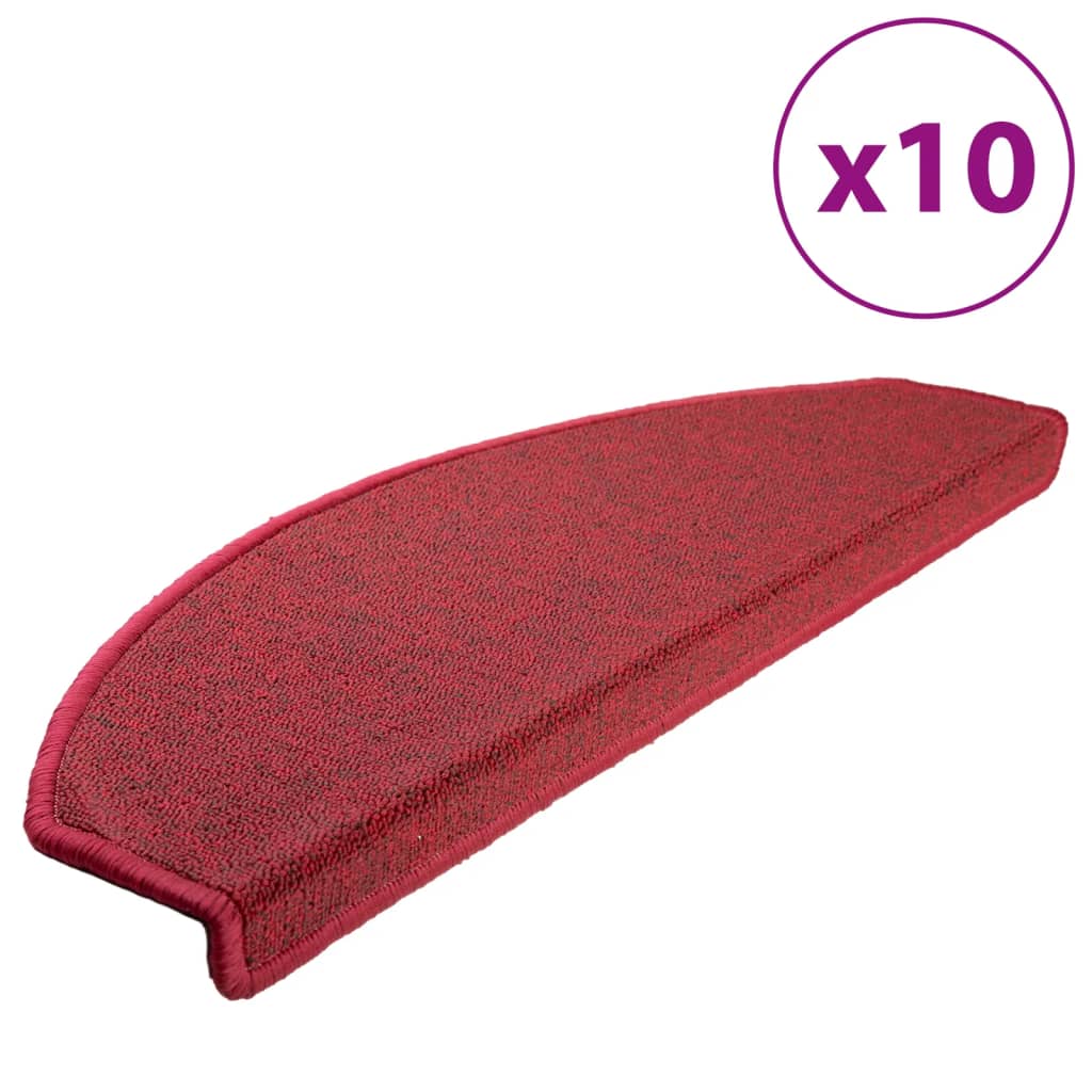 Esteras de escalera de Vidaxl 10 ST 65X24X4 CM Burdeos rojo