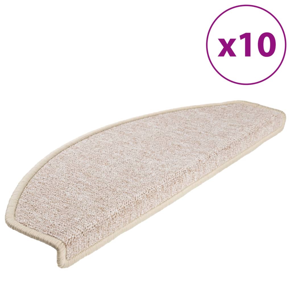 Vidaxx alfombrillas para escaleras 10uds 65x24x4 cm gris pardo semicircular grande