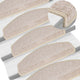 Vidaxx alfombrillas para escaleras 10uds 65x24x4 cm gris pardo semicircular grande