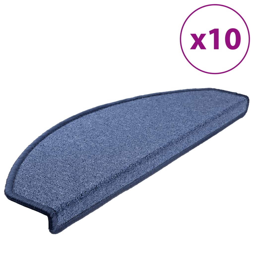 Esteras de escalera de Vidaxl 10 st 65x24x4 cm azul