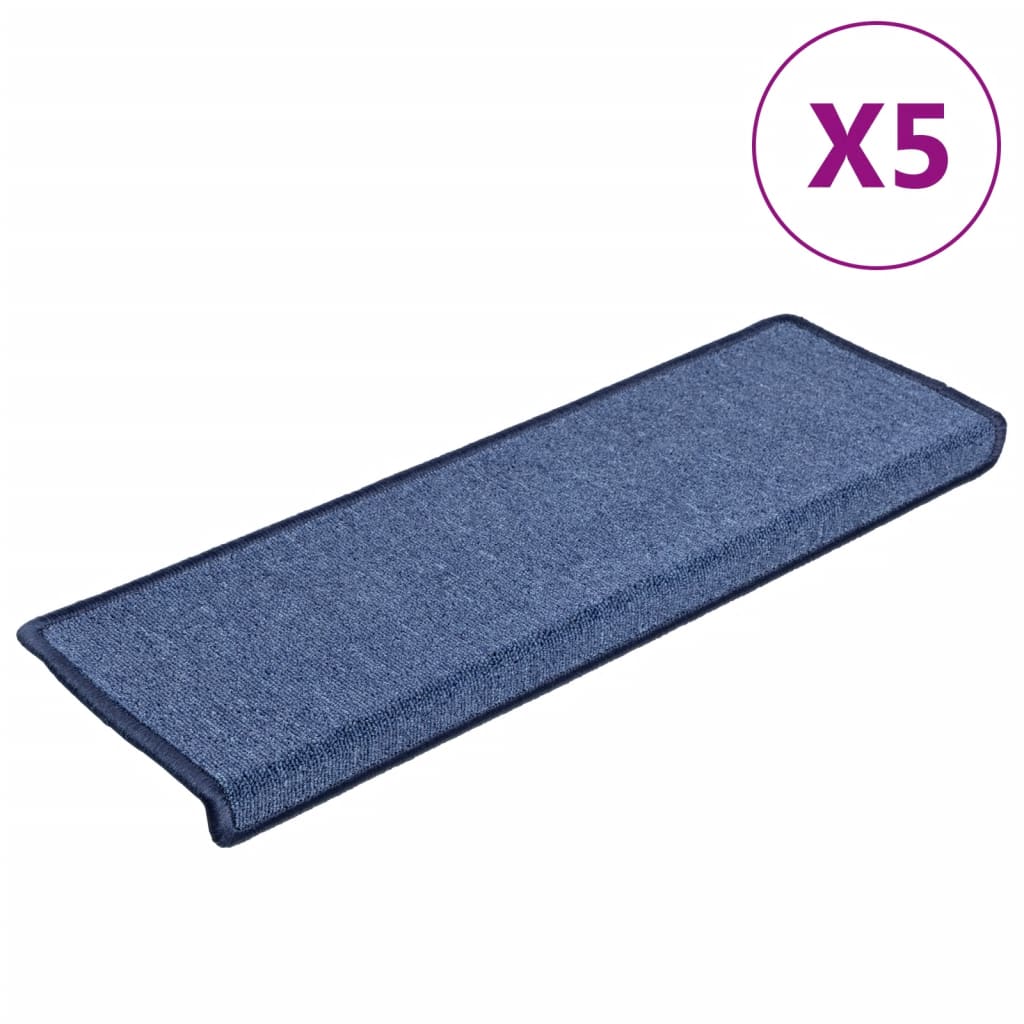 Esteras de escalera de Vidaxl 5 ST 65x21x4 cm azul