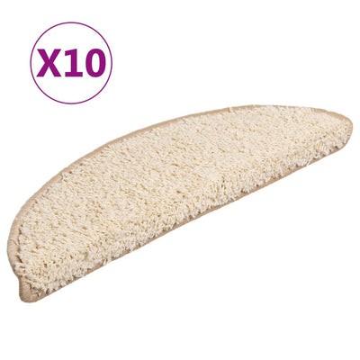 Esteras de escalera de Vidaxl 10 ST 56x17x3 CM Cream -Coled
