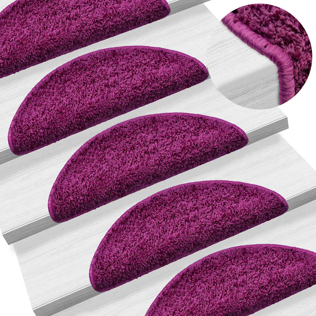Vidaxl trapmatten 10 st 56x17x3 cm violet halfrond
