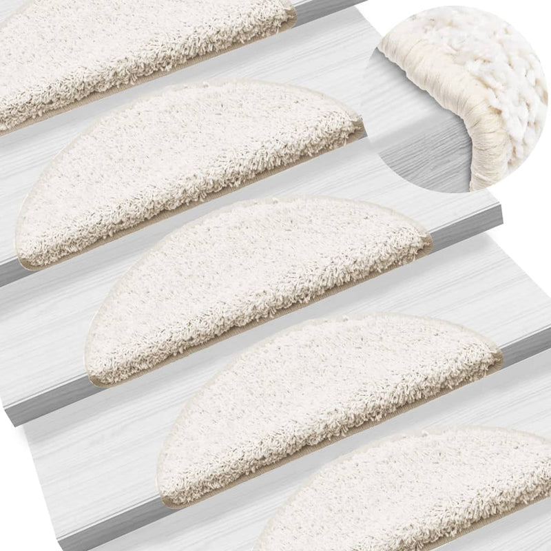 Vidaxl trapmatten 10 st 56x17x3 cm wit halfrond