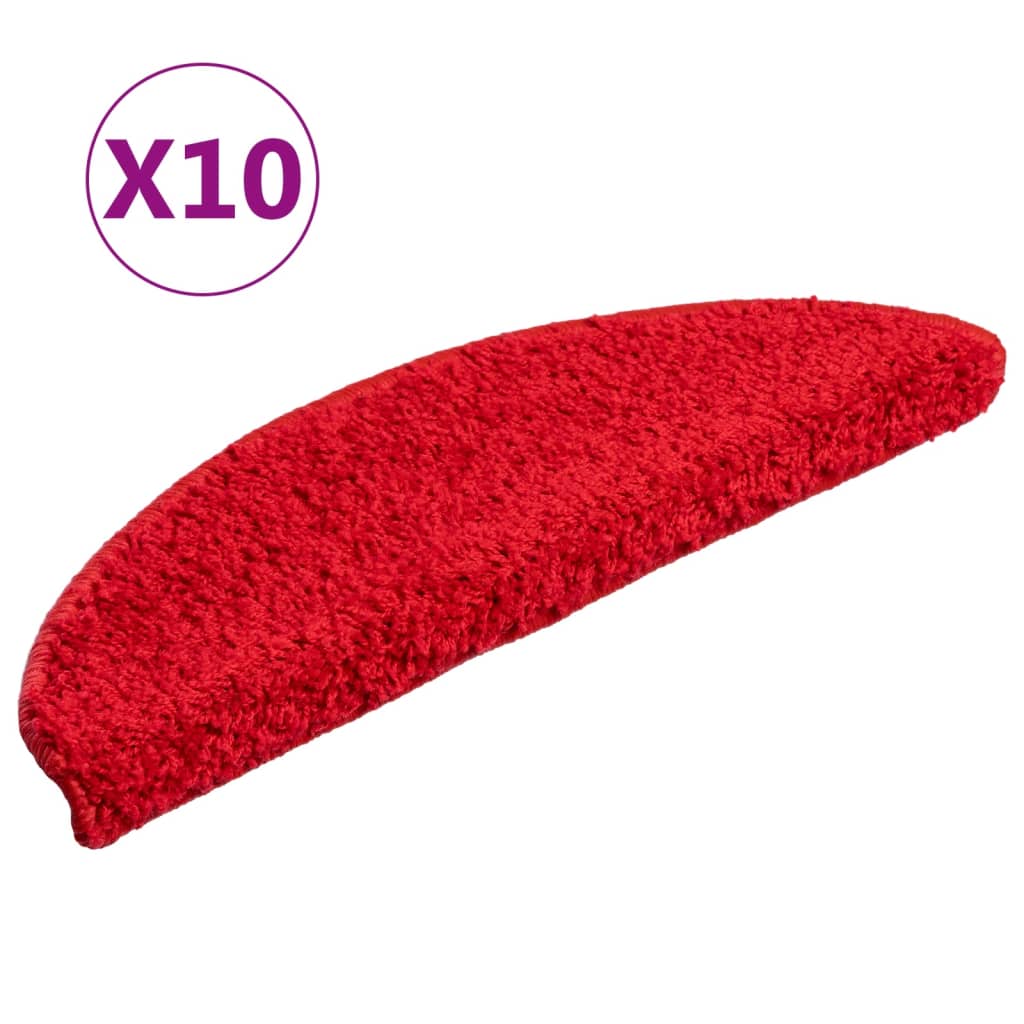 Esteras de escalera de Vidaxl 10 st 56x17x3 cm rojo