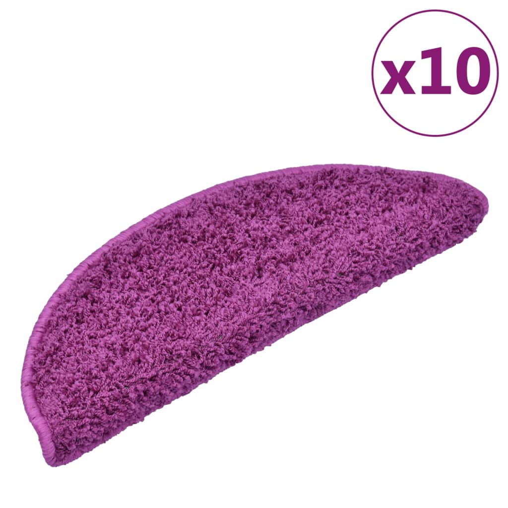 Vidaxl Stair Mats 10 ST 65x21x4 cm Violet