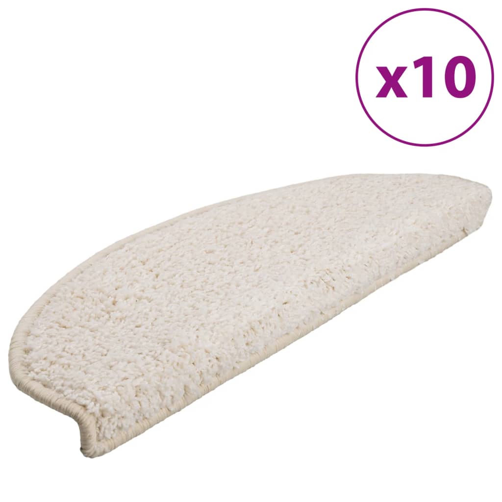 Esteras de escalera de Vidaxl 10 st 65x21x4 cm blanco