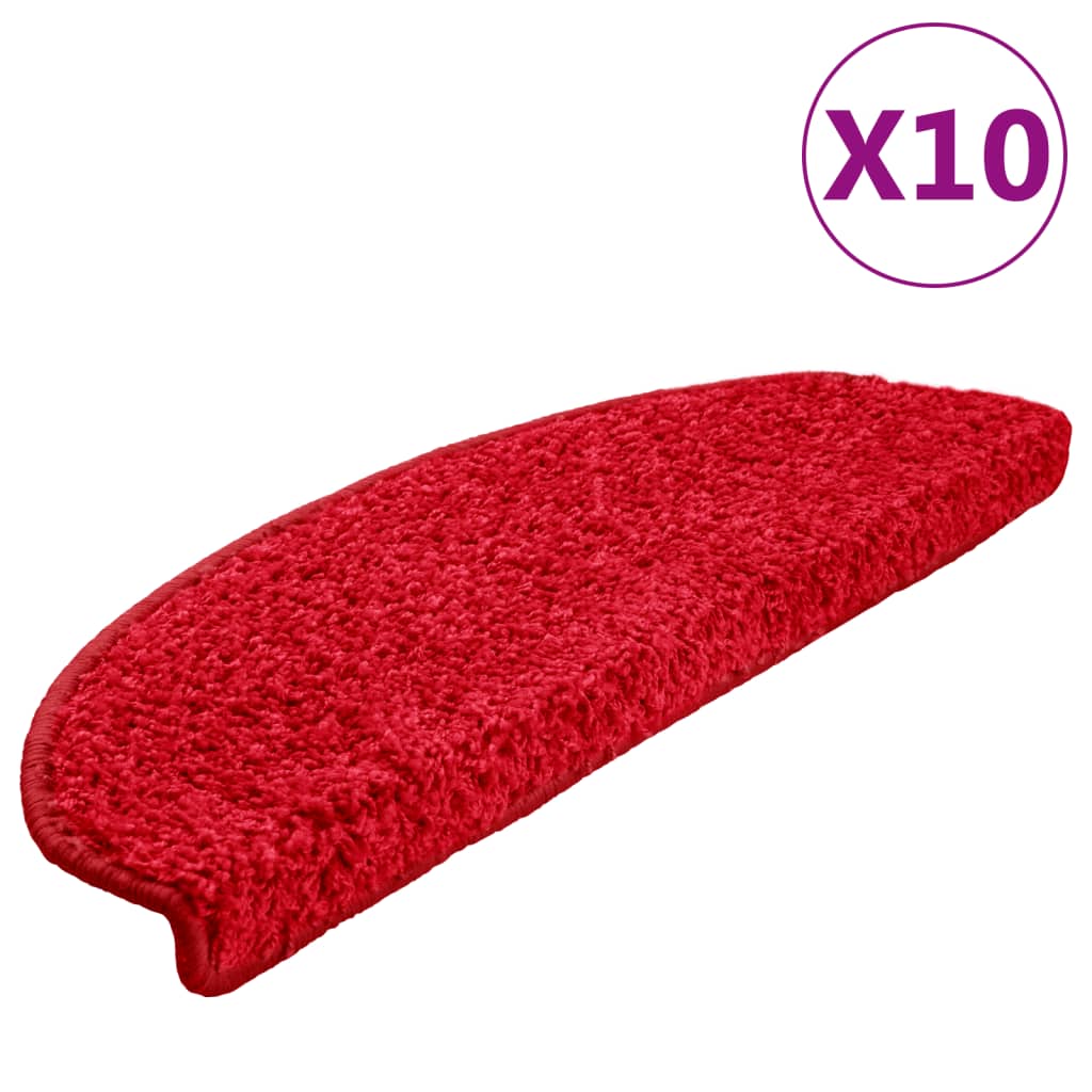 Esteras de escalera de Vidaxl 10 st 65x21x4 cm rojo