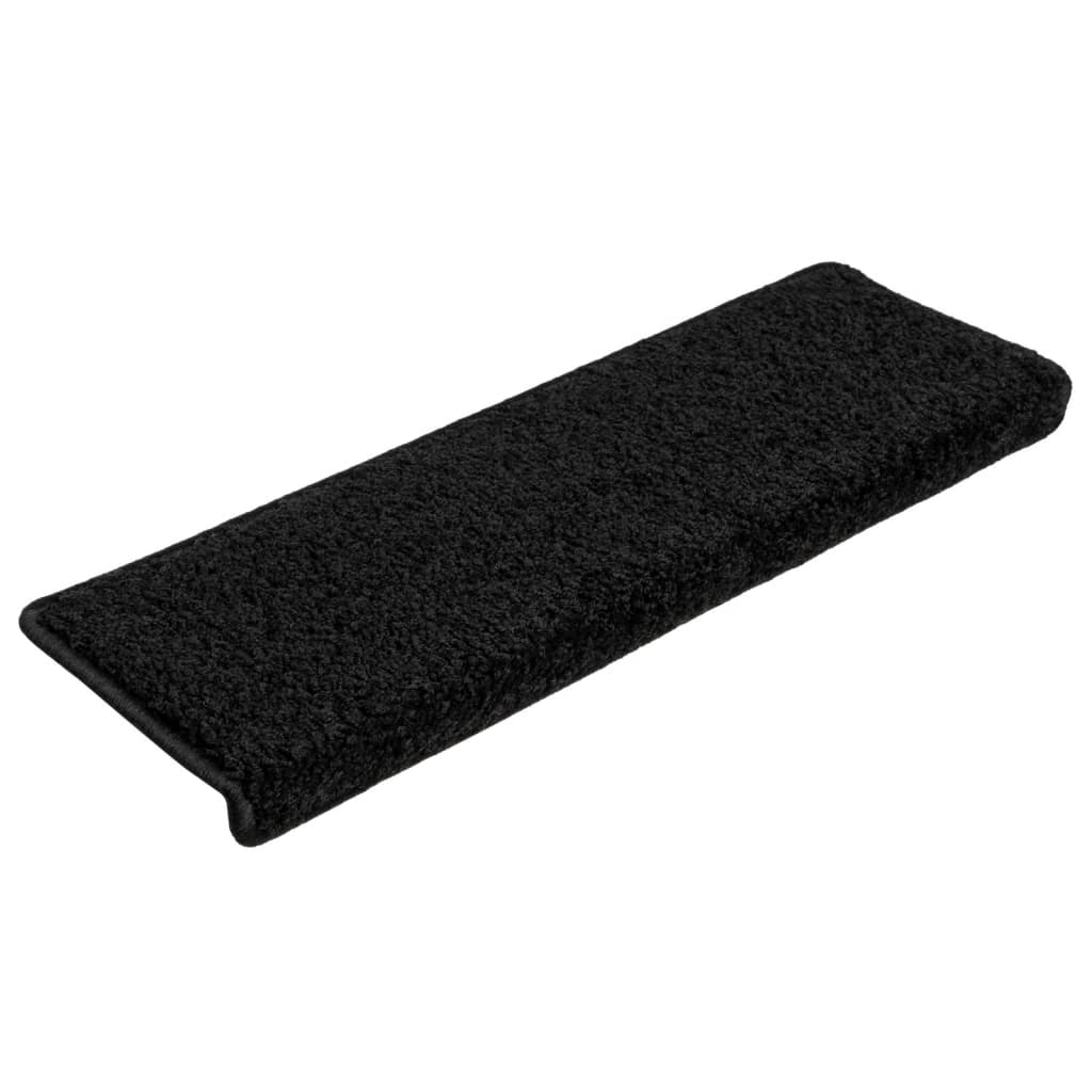 Vidaxl trapmatten 10 st 65x21x4 cm zwart rechthoekige rand