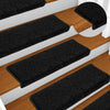 Vidaxl trapmatten 10 st 65x21x4 cm zwart rechthoekige rand