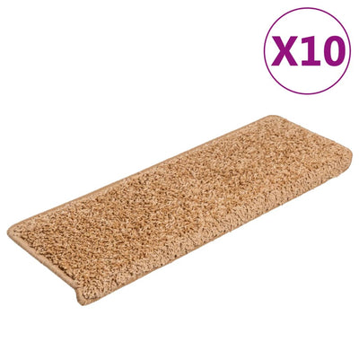 Esteras de escalera de Vidaxl 10 st 65x21x4 cm beige