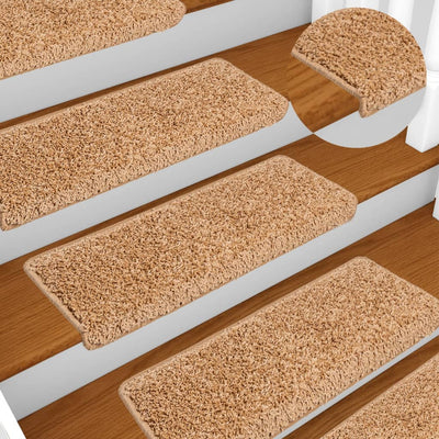 Esteras de escalera de Vidaxl 10 st 65x21x4 cm beige