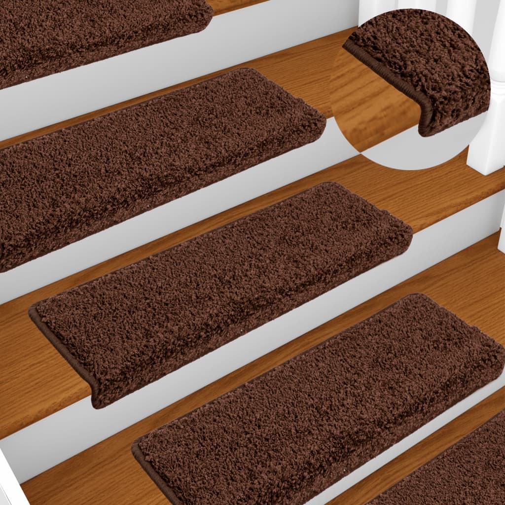 Vidaxl trapmatten 10 st 65x21x4 cm bruin rechthoekige rand