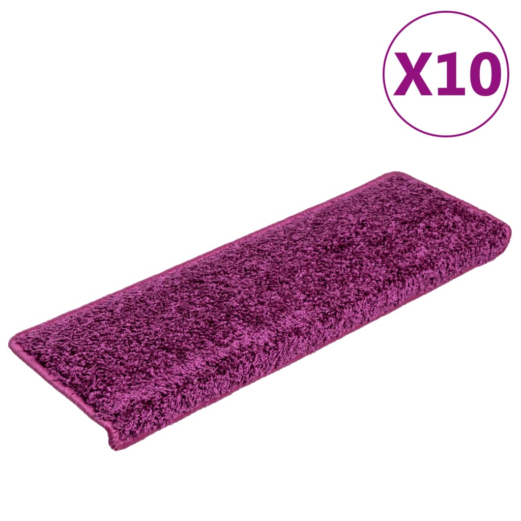 Vidaxl Stair Mats 10 ST 65x21x4 cm Violet