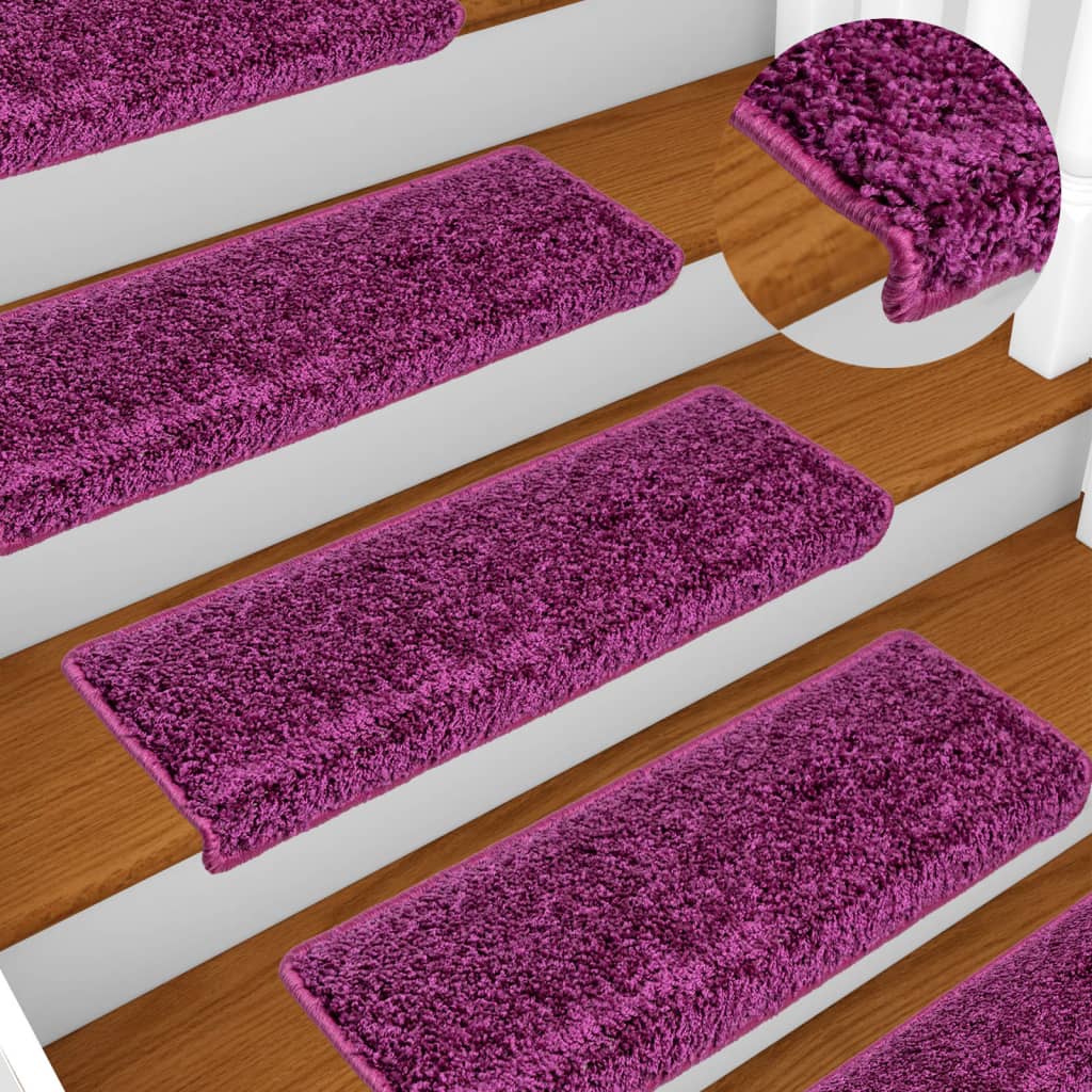 Vidaxl Stair Mats 10 ST 65x21x4 cm Violet