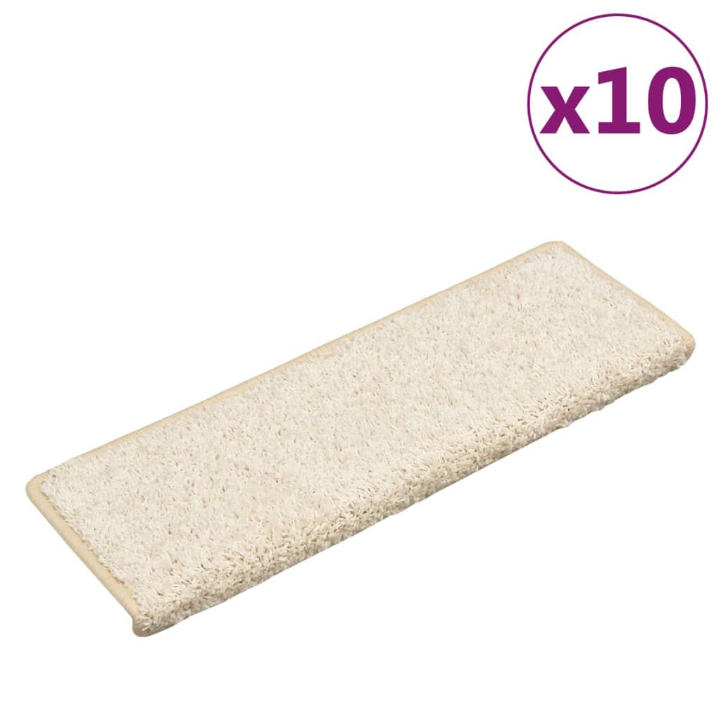 Esteras de escalera de Vidaxl 10 st 65x21x4 cm blanco