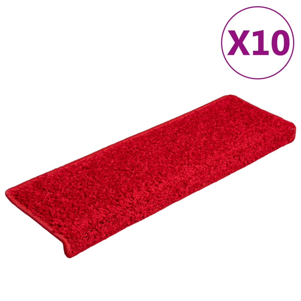 Vidaxl Stair Tappet 10 ST 65x21x4 cm rosso