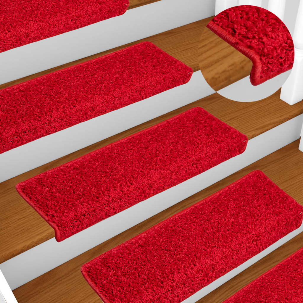 Vidaxl Stair Tappet 10 ST 65x21x4 cm rosso