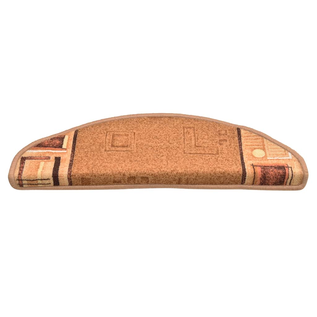 VidaXL tappetini per scale autoadesivi 10 pezzi 65x21x4 cm beige