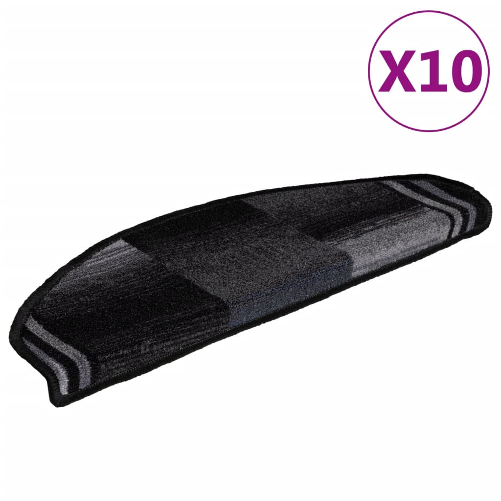 Vidaxl tappetini per autoadesivo 10 st 65x21x4 cm nero e grigio