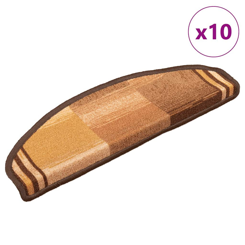 Vidaxl tappetini per autoadesivo 10 pezzi 65x21x4 cm marrone