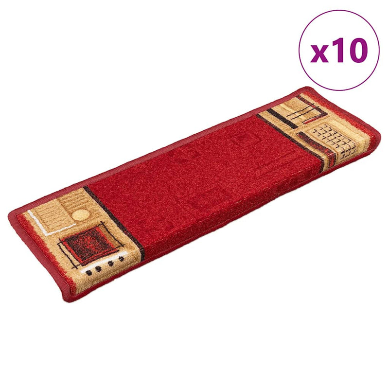 Vidaxl tappetini per autoadesivo 10 pezzi 65x21x4 cm rosso