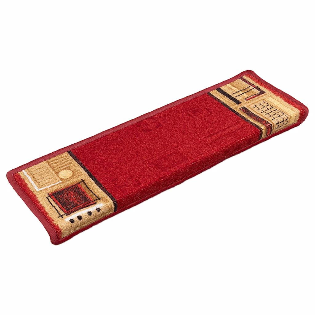 Vidaxl tappetini per autoadesivo 10 pezzi 65x21x4 cm rosso