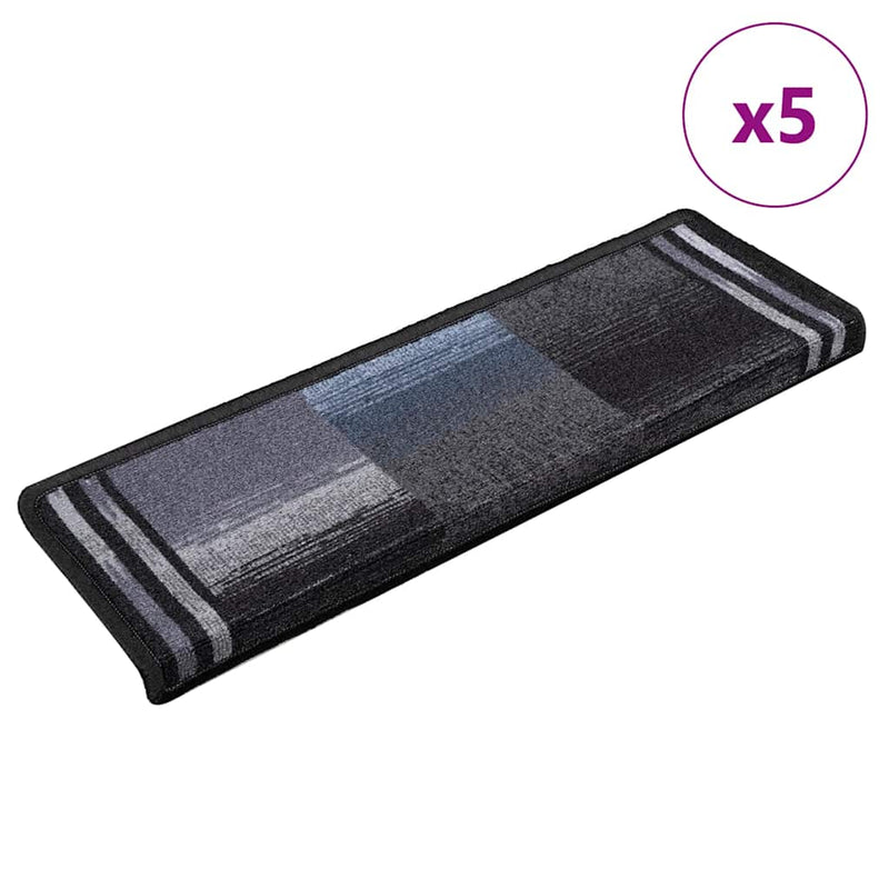 Vidaxl tappetini per autoadesivo 5 ST 65x21x4 cm nero e grigio