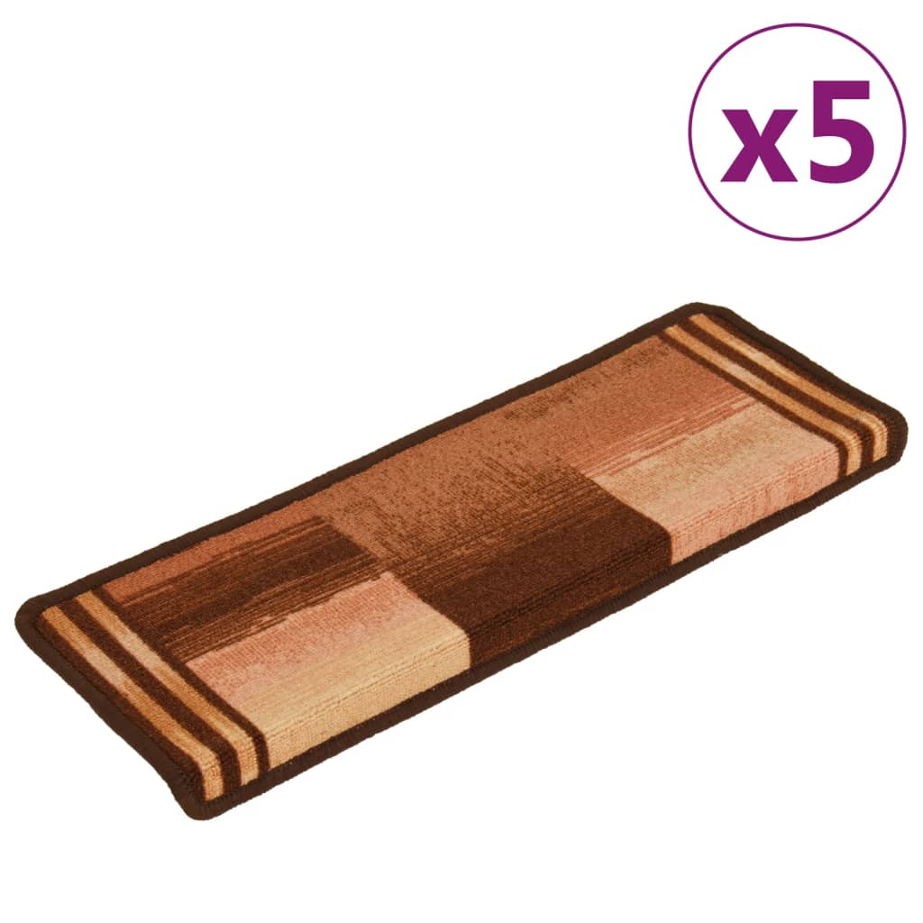 Vidaxl tappetini per autoadesivo 5 ST 65x21x4 cm marrone