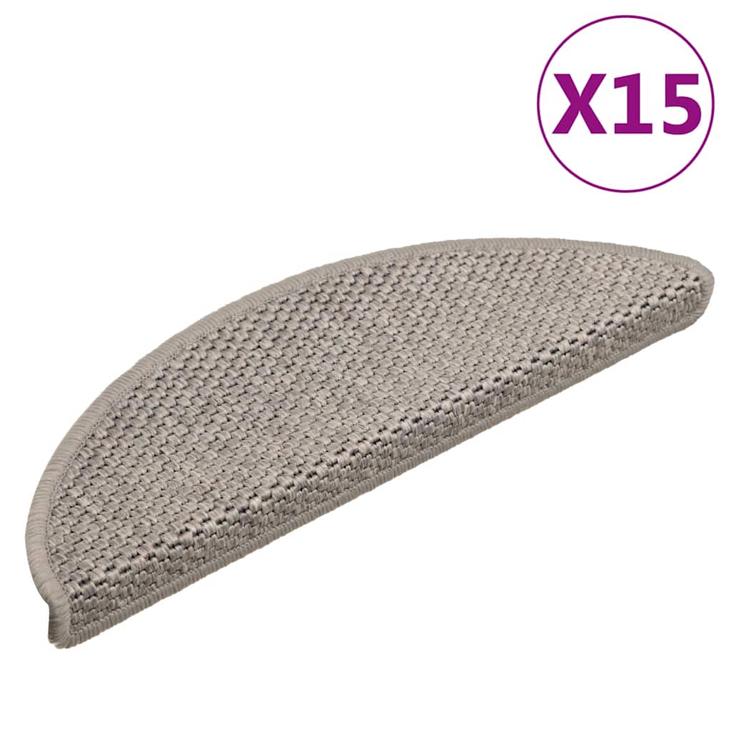 Vidaxl tappetini per autoadesivi 15 St sisal look 56x17x3cm color argento