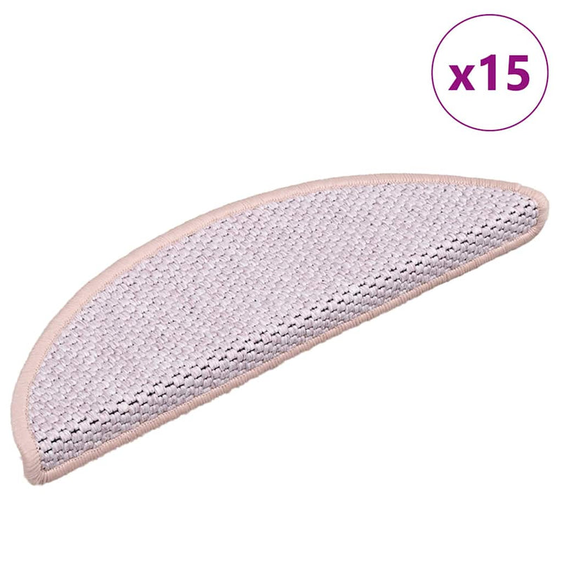 Esteras de escalera de Vidaxl autoadhesivas 15 SISAL SISAL 56X17X3 cm rojo