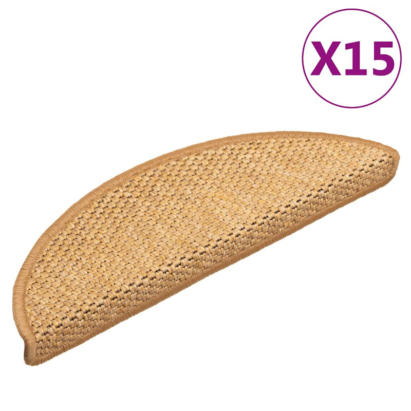 Vidaxl tappetini per autoadesivi 15 St sisal look 56x17x3 cm sisal colorato