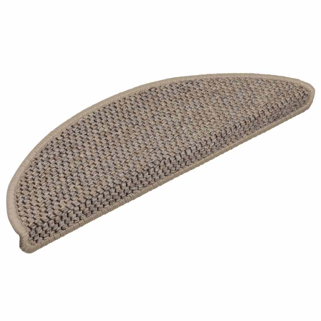 Esteras de escalera de Vidaxl autoadhesivas 15 SISAL SISAL 56X17X3 cm Beige oscuro
