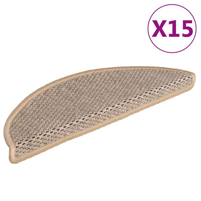 Vidaxl tappetini per autoadesivi 15 St sisal look 56x17x3 cm beige leggero