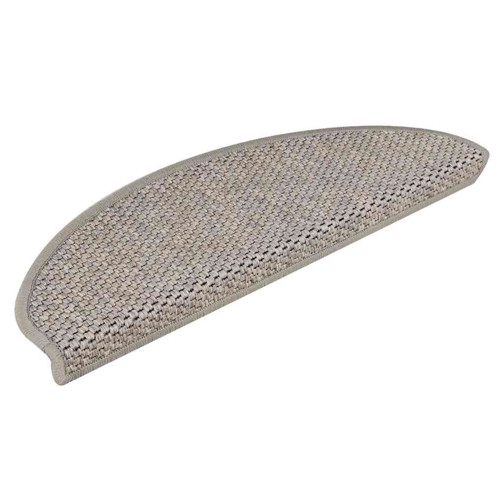 Vidaxl trapmatten zelfklevend 15 st sisal-look 65x21x4cm zilverkleurig