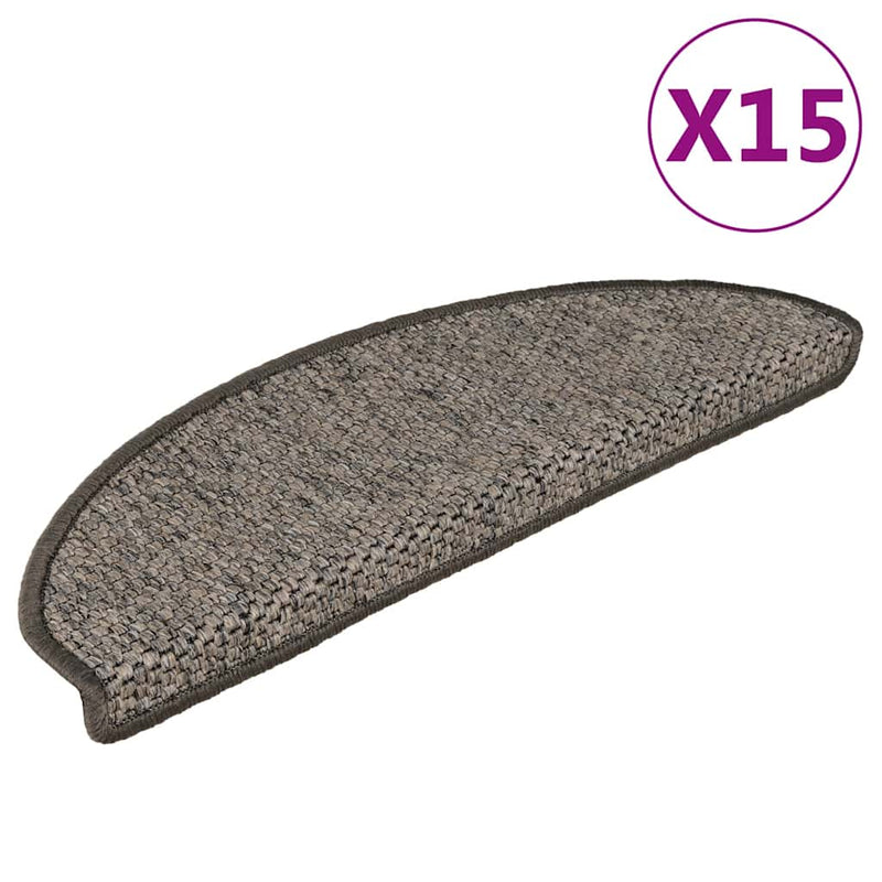 Vidaxl tappetini per autoadesivi 15 St sisal Look 65x21x4 cm beige marrone