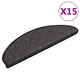 VidaXL alfombrillas para escaleras autoadhesivas 15 unidades aspecto sisal 65x21x4cm color antracita