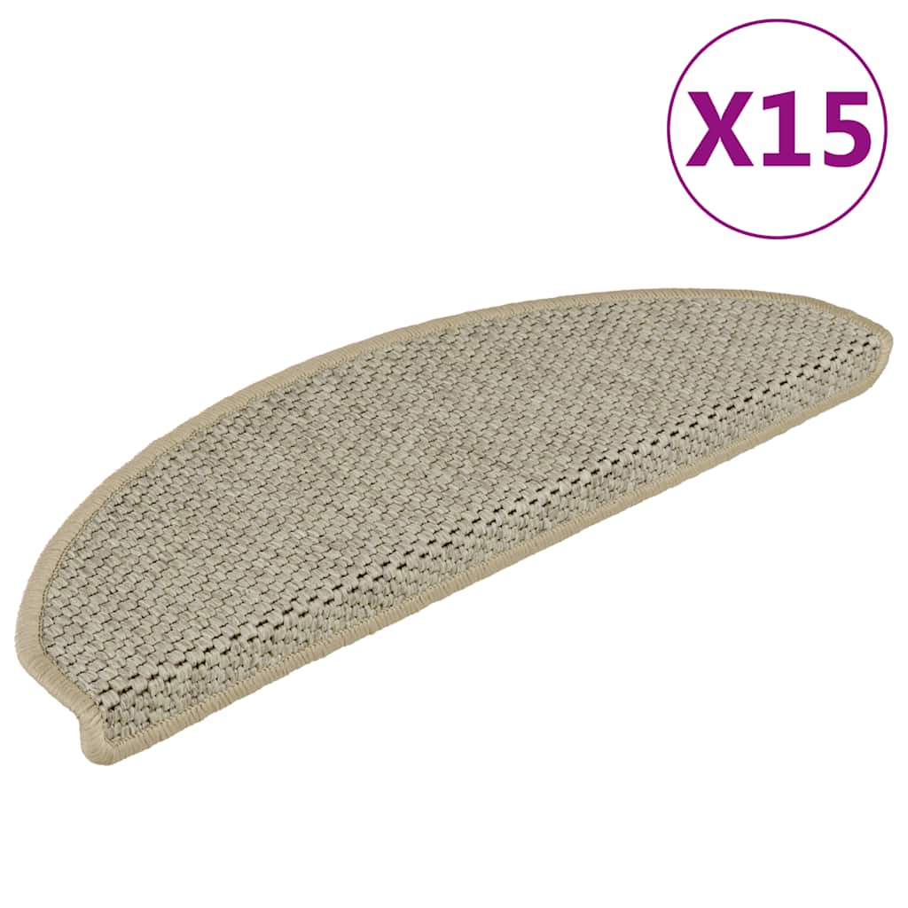 Esteras de escalera de Vidaxl autoadhesivo 15 sisal sisal look 65x21x4 cm verde claro