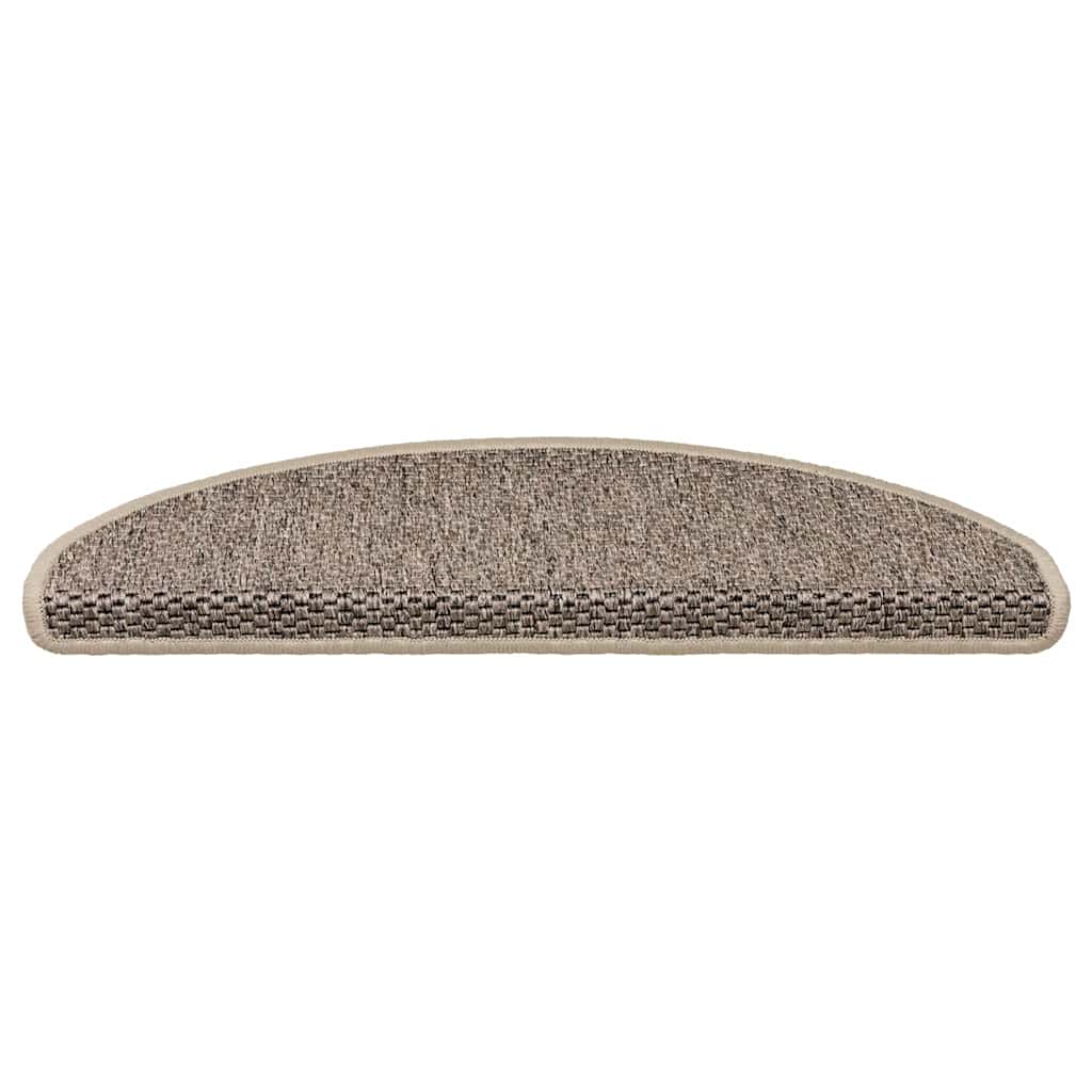 Vidaxl trapmatten zelfklevend 15 st sisal-look 65x21x4 cm donkerbeige